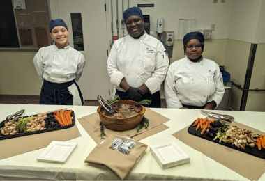 Academy of Culinary Arts students during dinner