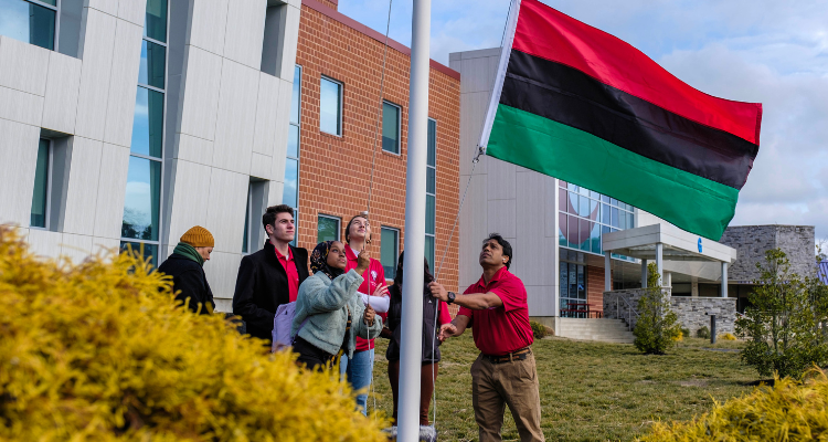 Black History Month Pan-African flag raising