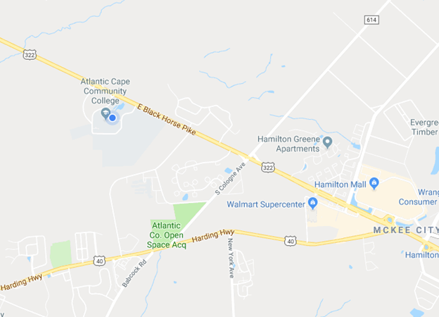 map to Mays Landing Campus