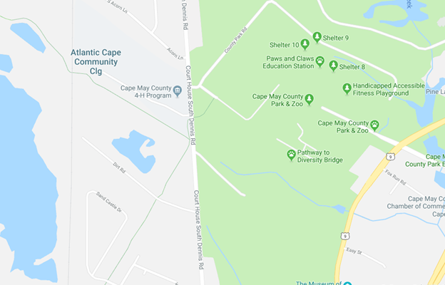 Map to cape may campus