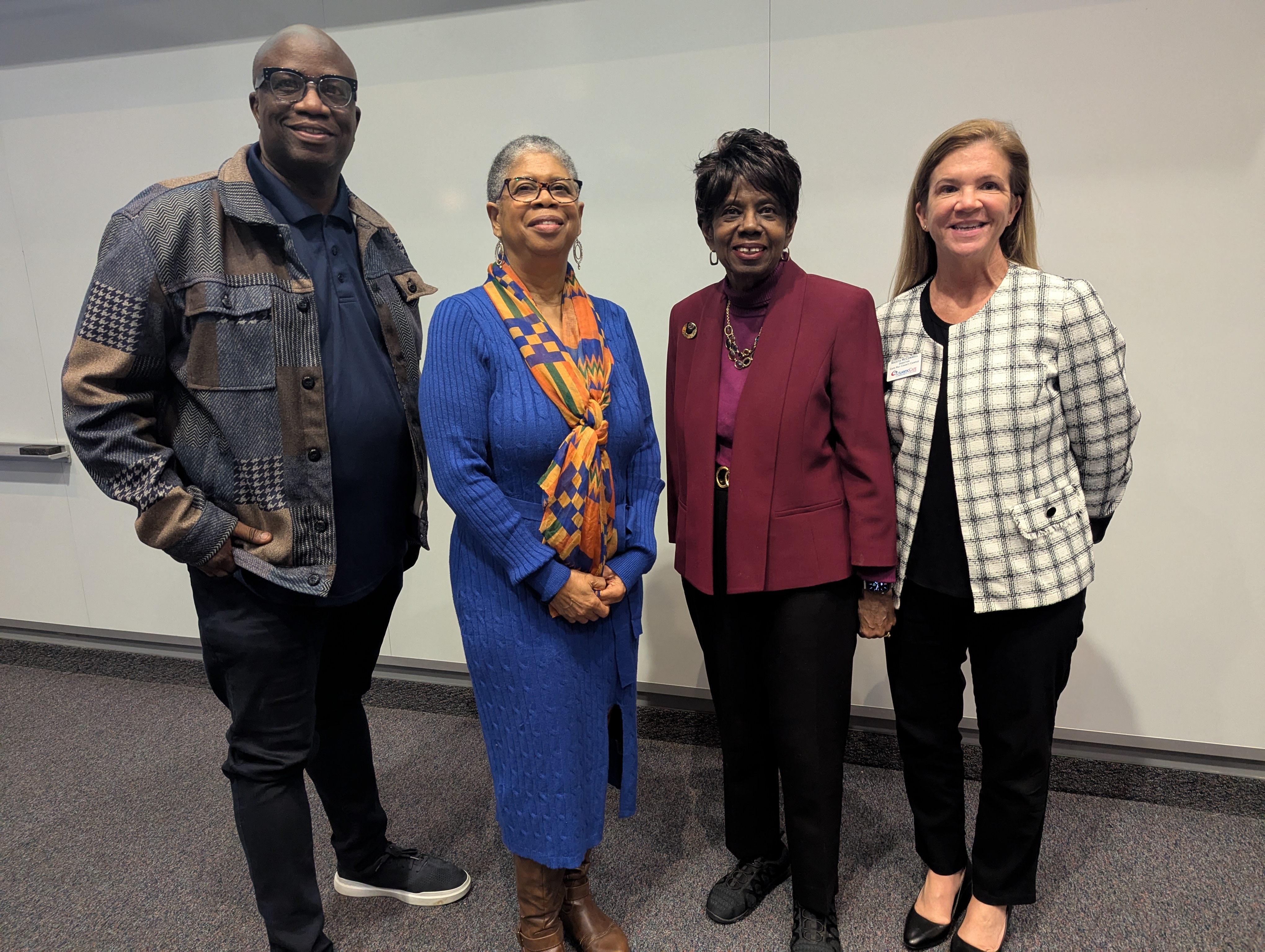 Janis Washington White with president gaba and 2 members