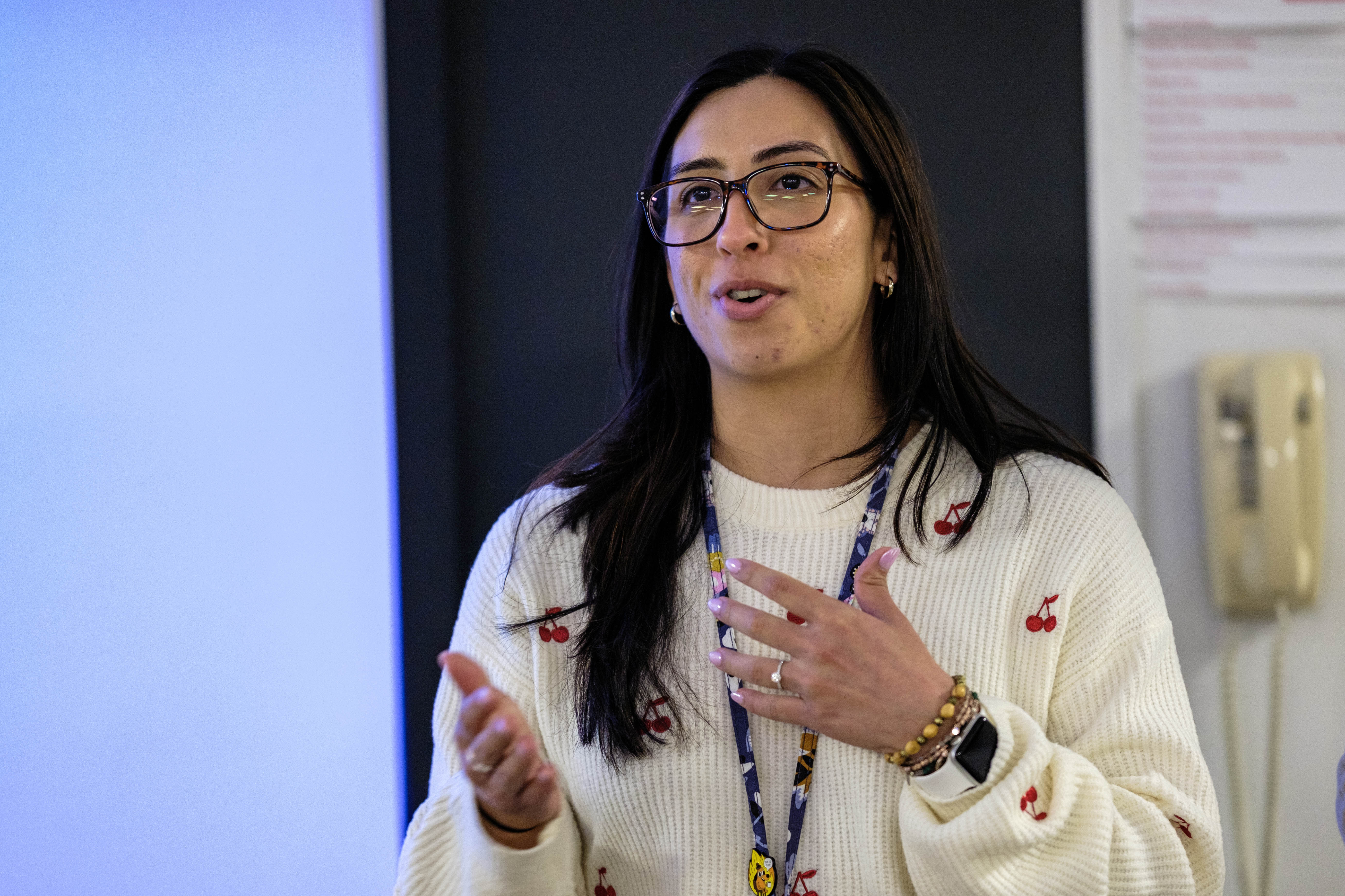 Student speaks during breakout session
