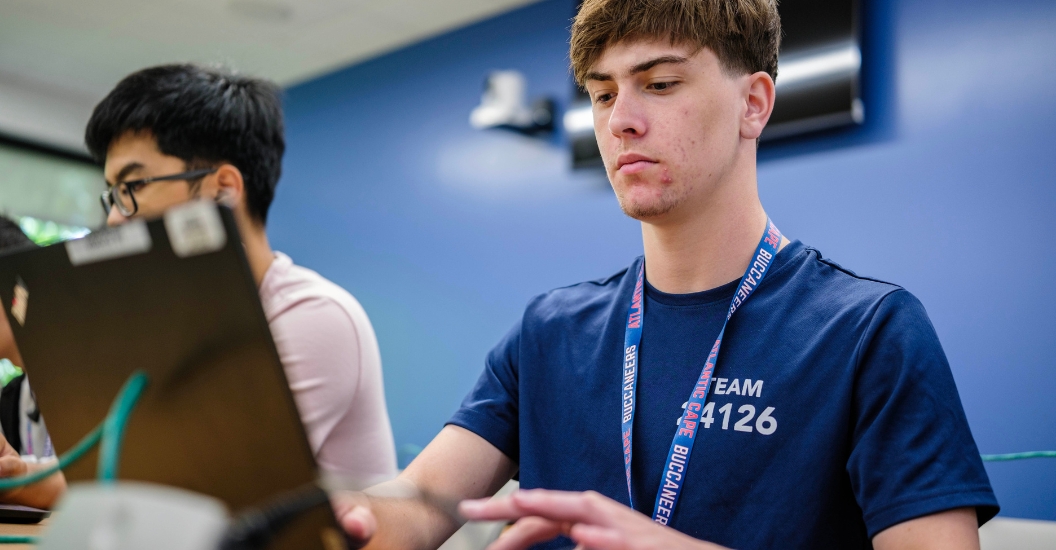 student writing a story