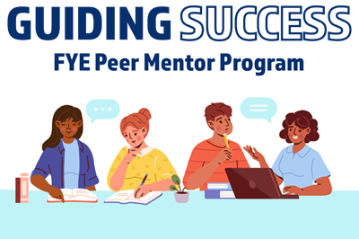 Guiding success, students studying and conversing