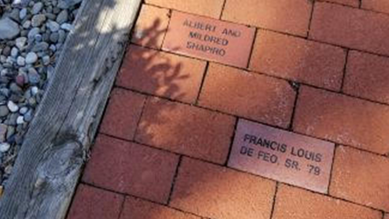 Brick pavers with names engraved.