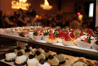 table full of desserts