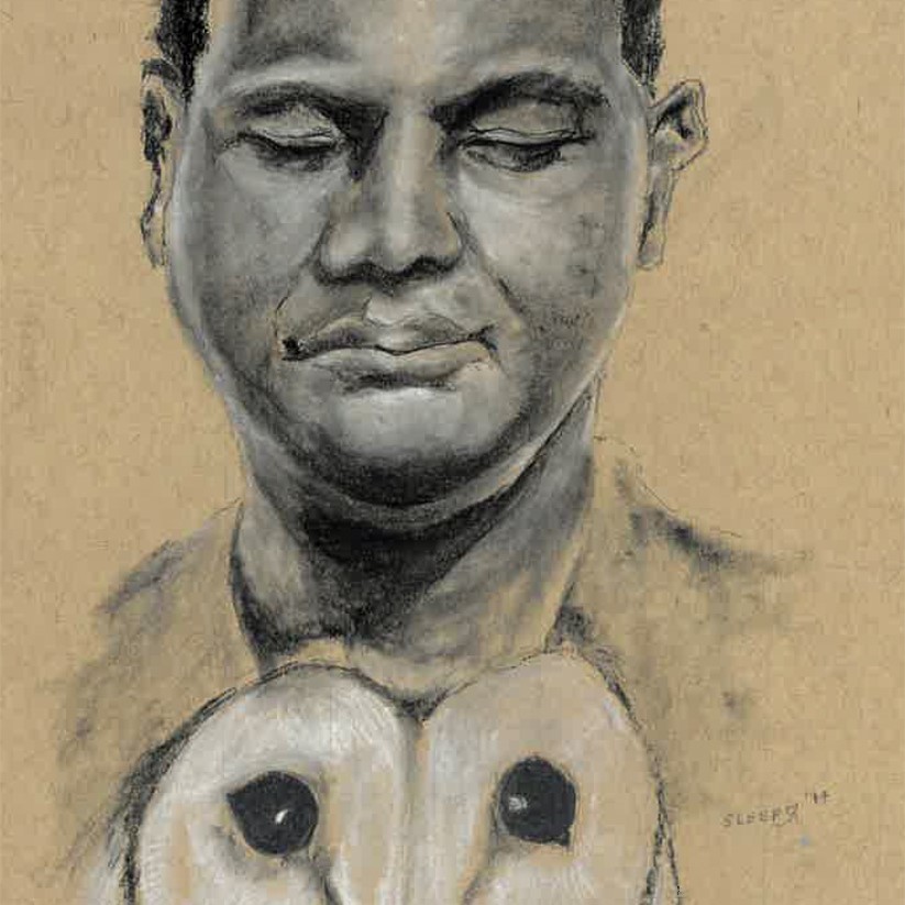 Man and bird art
