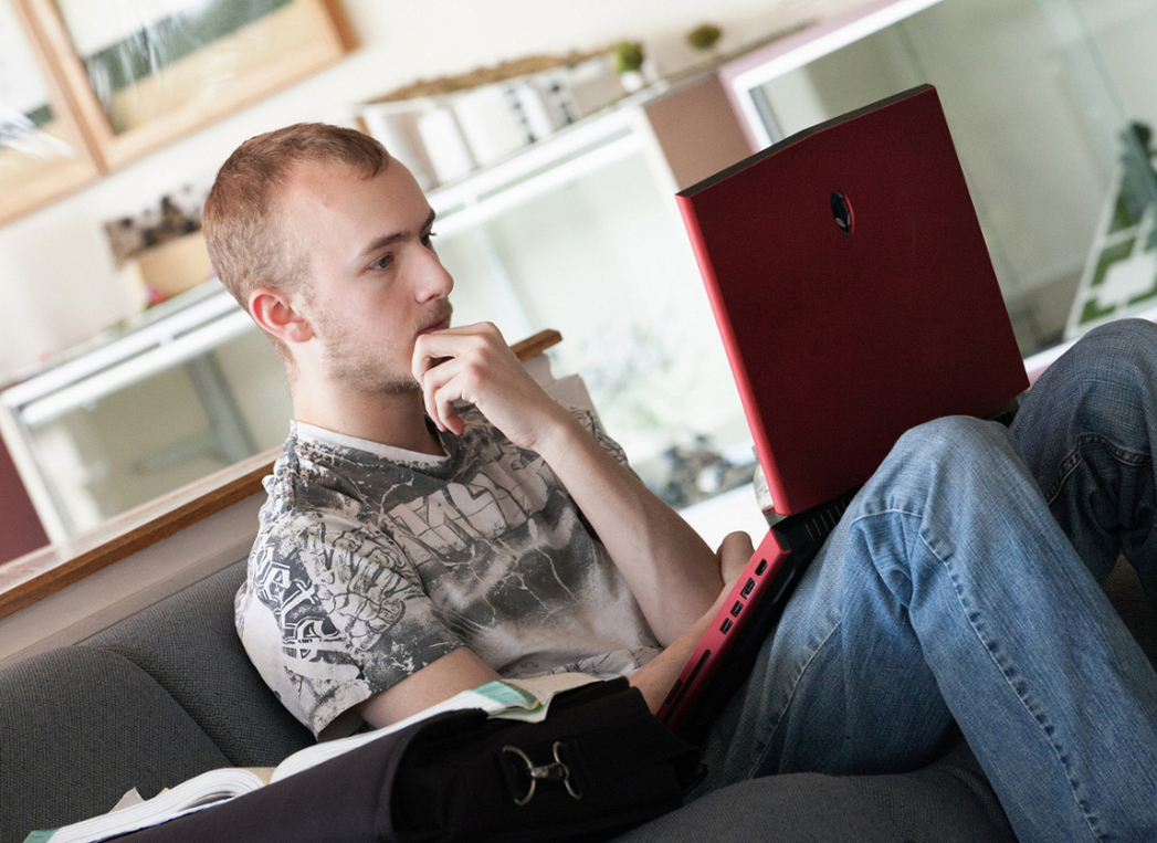 man working on laptop 