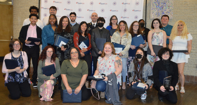 Atlantic Cape 2022 graduates who participated in the Center for Student Success Awards pose for a photo Friday, May 6, 2022 at the Walter Edge Theater.