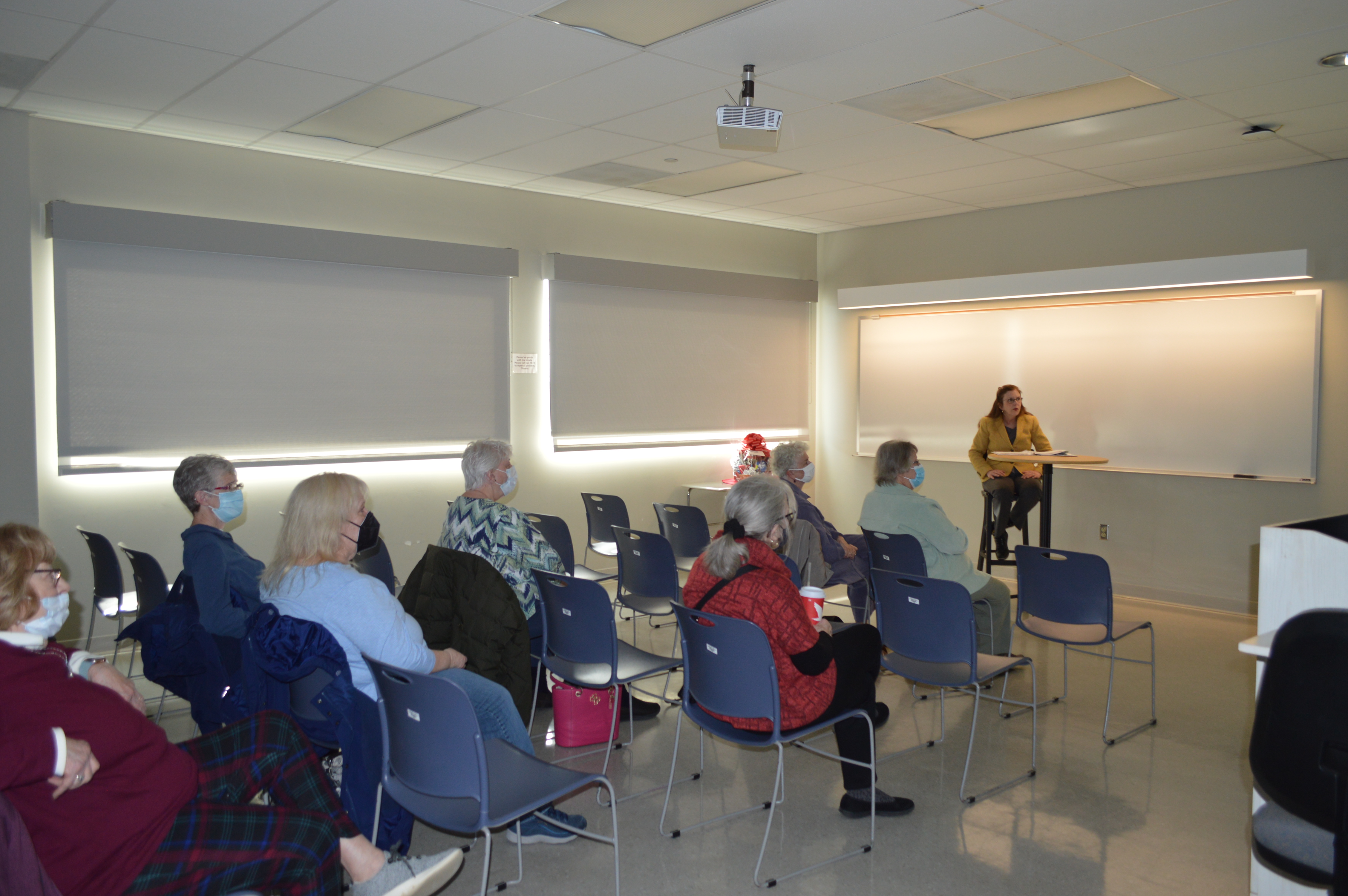 Cape May County Clerk Rita Rothberg presents on women's suffrage at Atlantic Cape Community College