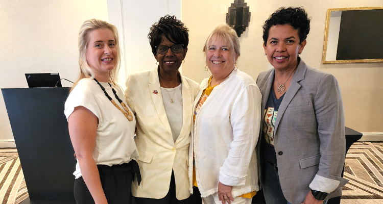 Atlantic Cape President Dr. Barbara Gaba and Chief of Staff Jean McAlister with Kyle and Castillo.