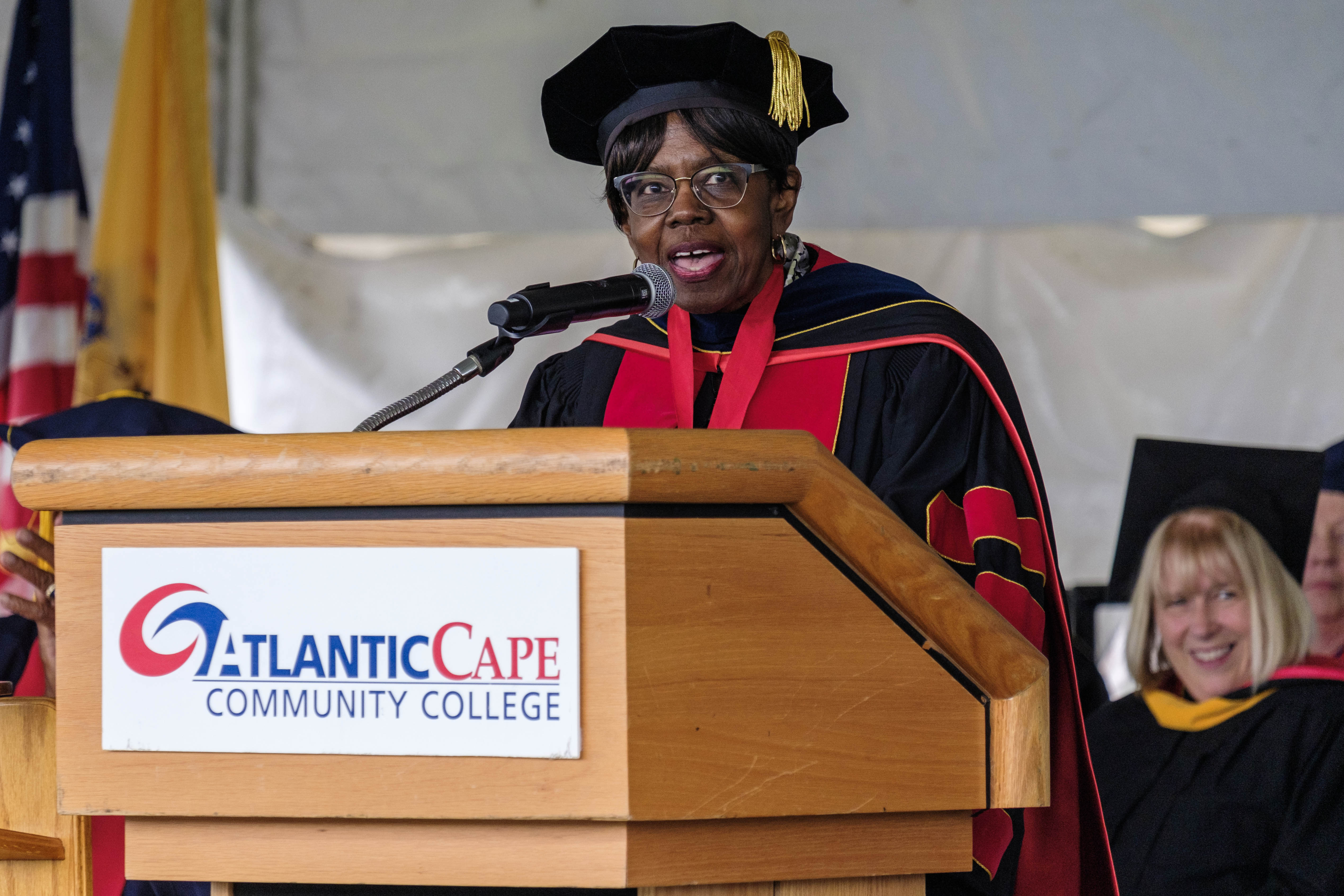 President Dr. Barbara Gaba speaks to the graduates