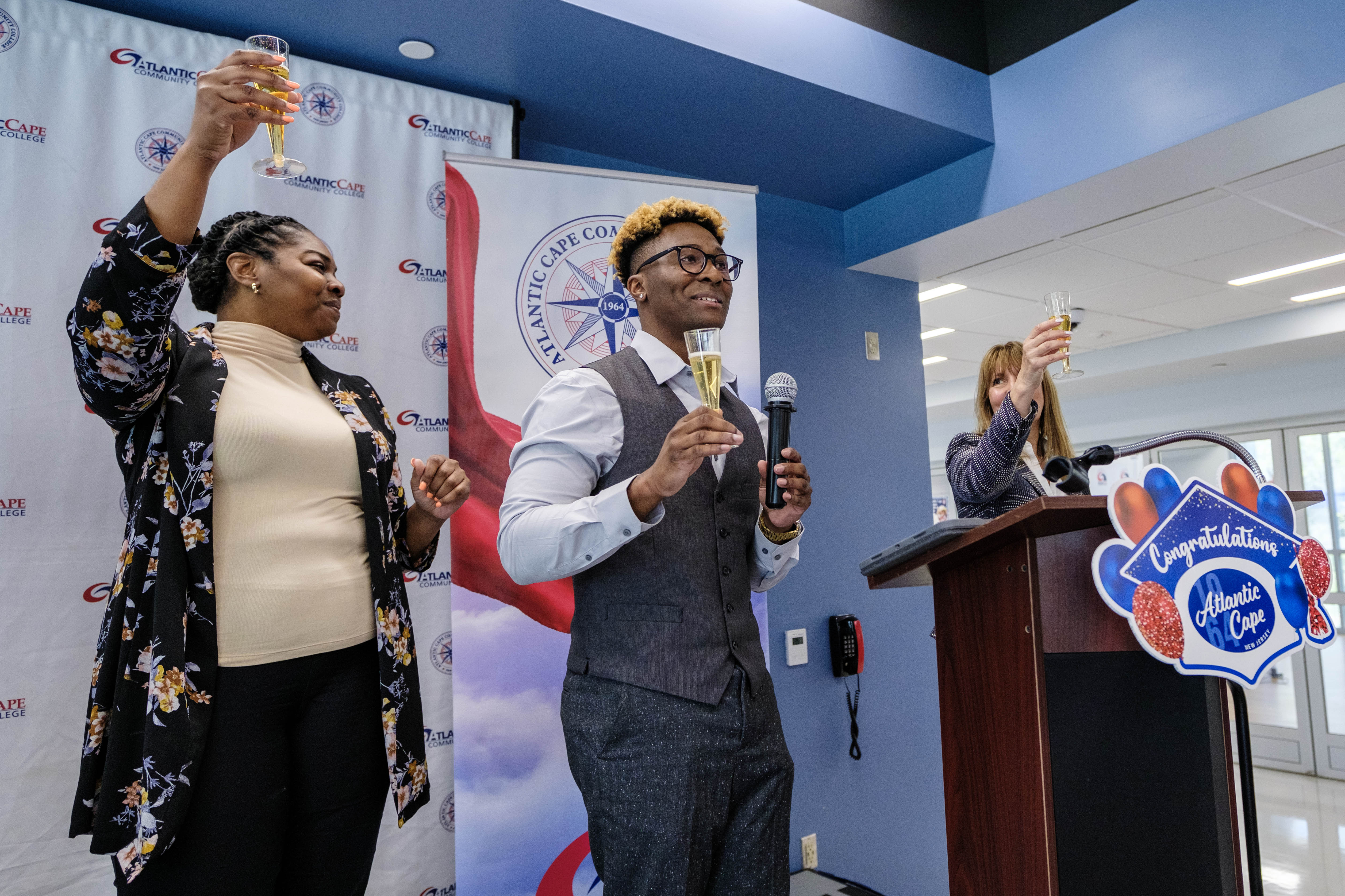SGA President Juwan Torres gives the toast speech