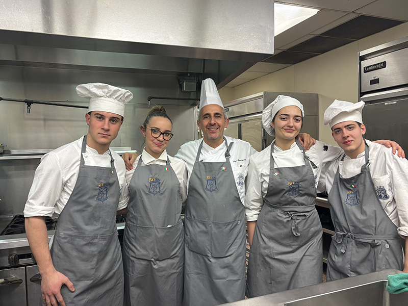 Chef Gino Minacapelli and his students at Italy Dinner