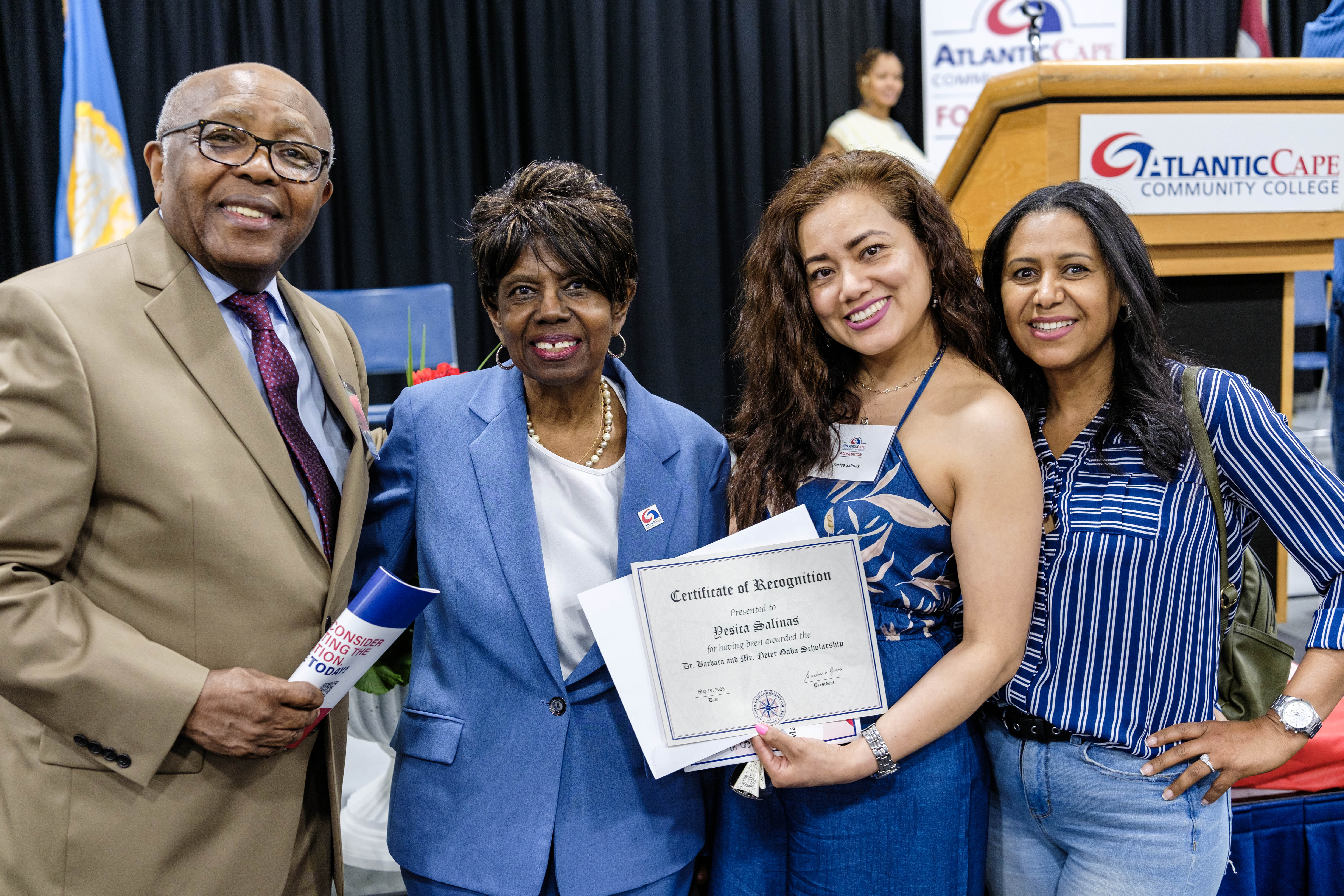 The Gaba's and scholarship recipient