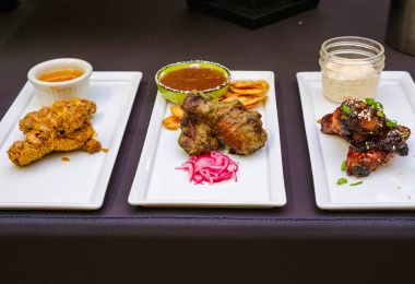 The three wing dishes plated for judging