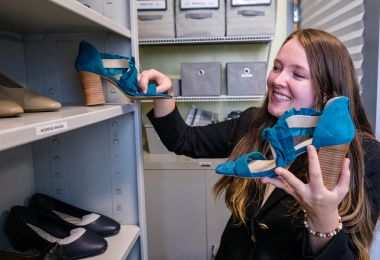 Katherine Kat Jaques displaying womens shoes