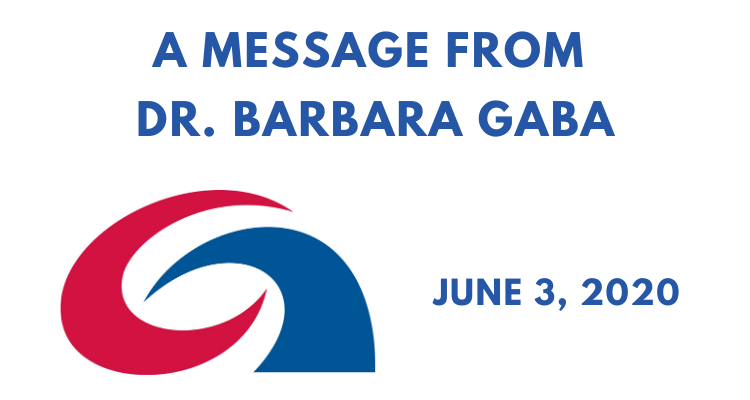 Dr. Gaba message - 3 June